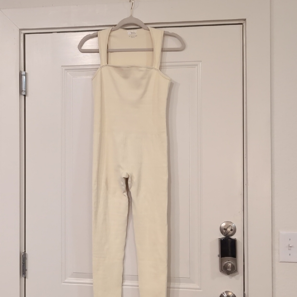 OQQ Cream Jumpsuit